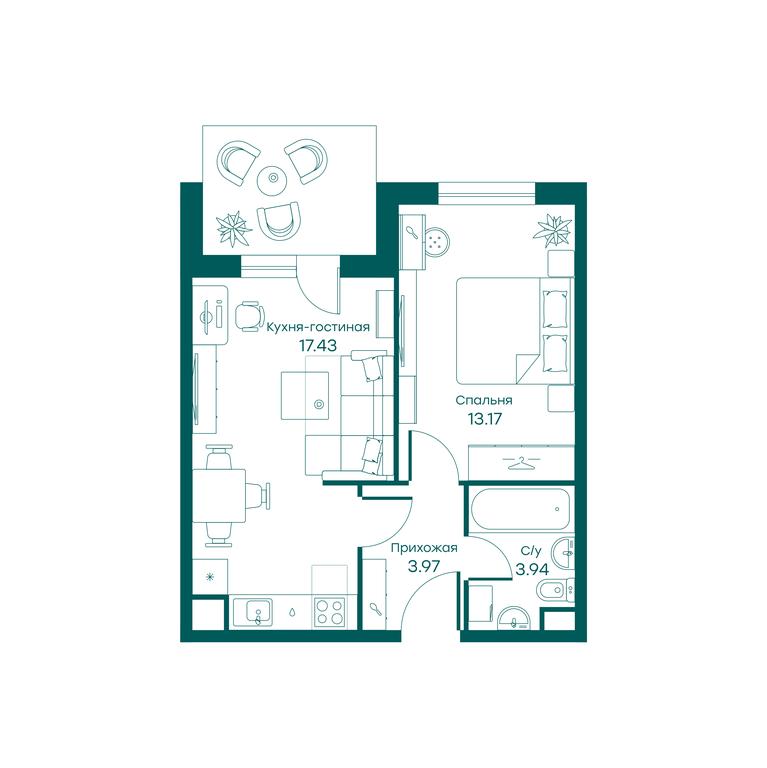 1-BD Apartment Sale, 38.4平方米 at Ravnovesie, zhiloy kompleks Ravnovesiye, selo Perkhushkovo, Odintsovskiy City District, Moscow Region, Russia #1 1-BD Apartment Sale, 38.4平方米 at Ravnovesie, zhiloy kompleks Ravnovesiye, selo Perkhushkovo, Odintsovskiy City District, Moscow Region, Russia #1