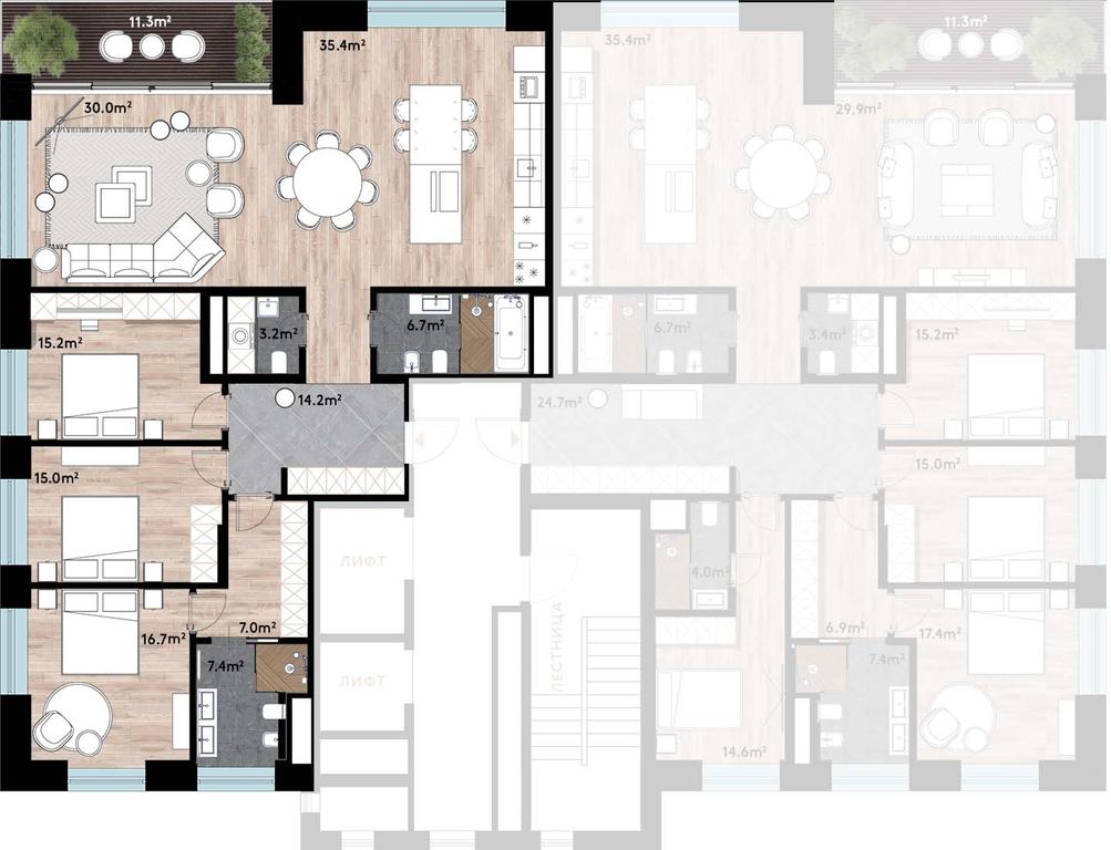 Продажа 3-комн. квартиры, 162 м² в ЖК «Вудс (Woods)», 2-й Мосфильмовский переулок, 3, Москва, Россия #1