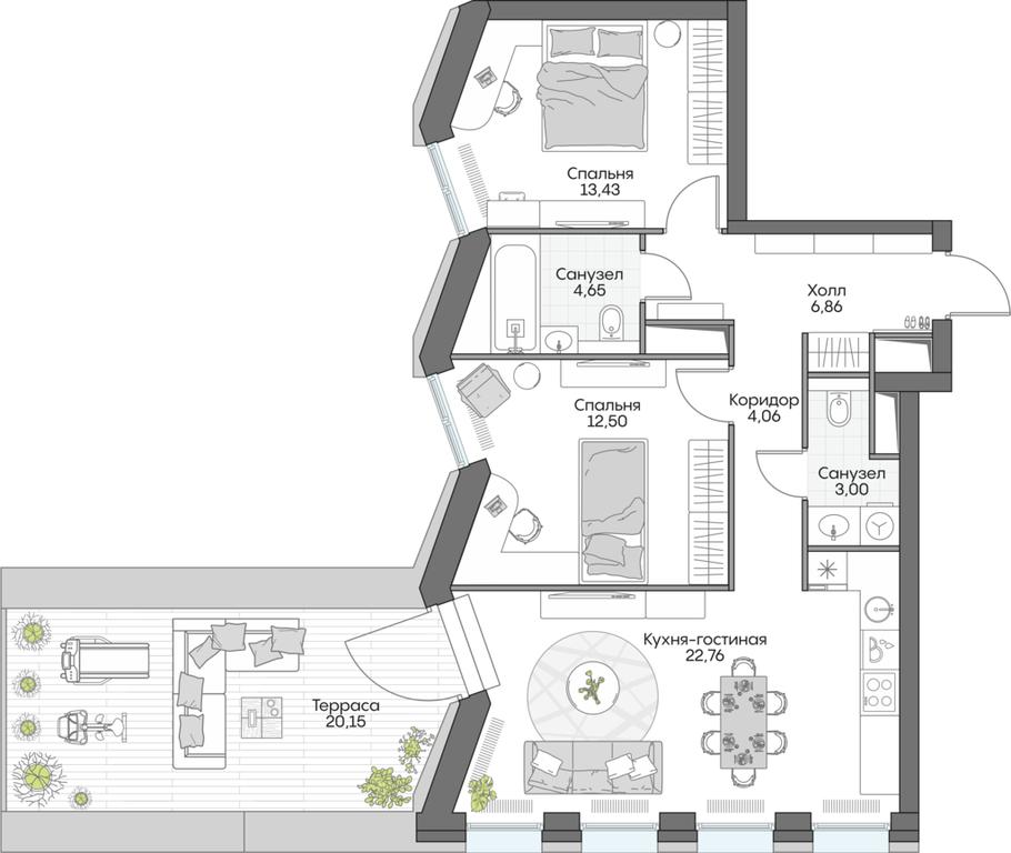 2-BD Apartment Sale, 88.1 sq. m. at Dom na naberezhnoy INSIDER (Insayder), Avtozavodskaya Street, Moscow, Russia #1 2-BD Apartment Sale, 88.1 sq. m. at Dom na naberezhnoy INSIDER (Insayder), Avtozavodskaya Street, Moscow, Russia #1