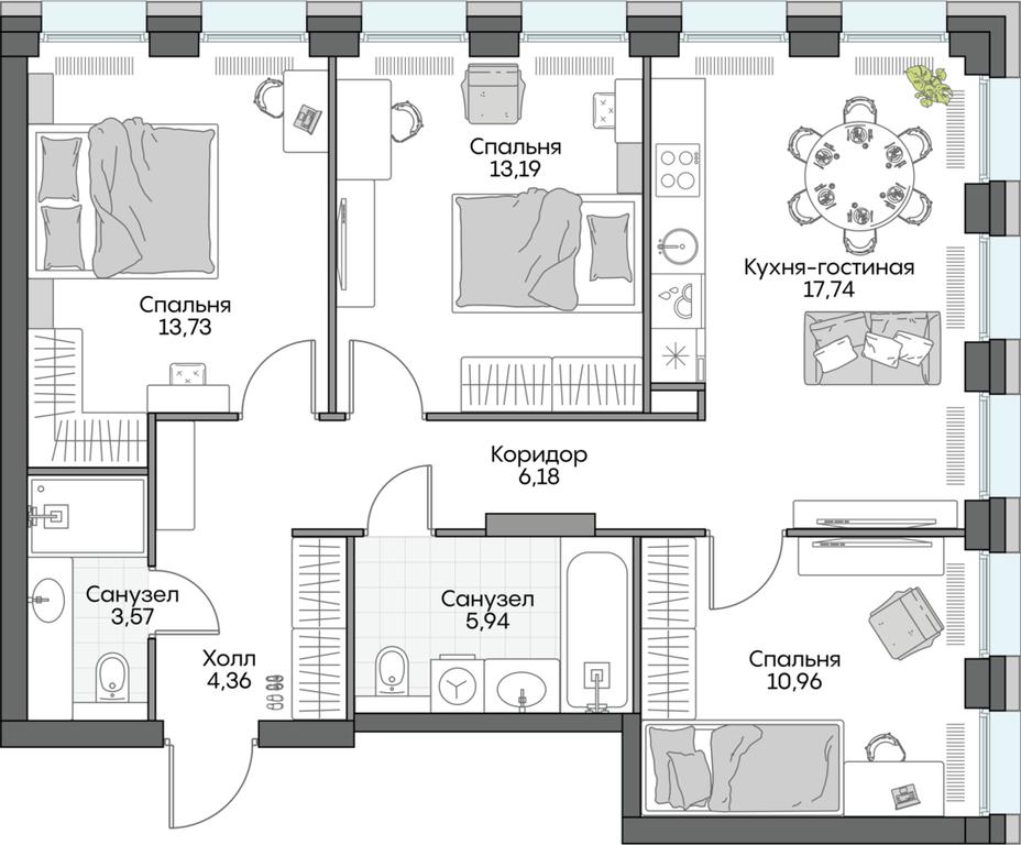 3-BD Apartment Sale, 75.59平方米 at Dom na naberezhnoy INSIDER (Insayder), Avtozavodskaya Street, Moscow, Russia #1 3-BD Apartment Sale, 75.59平方米 at Dom na naberezhnoy INSIDER (Insayder), Avtozavodskaya Street, Moscow, Russia #1