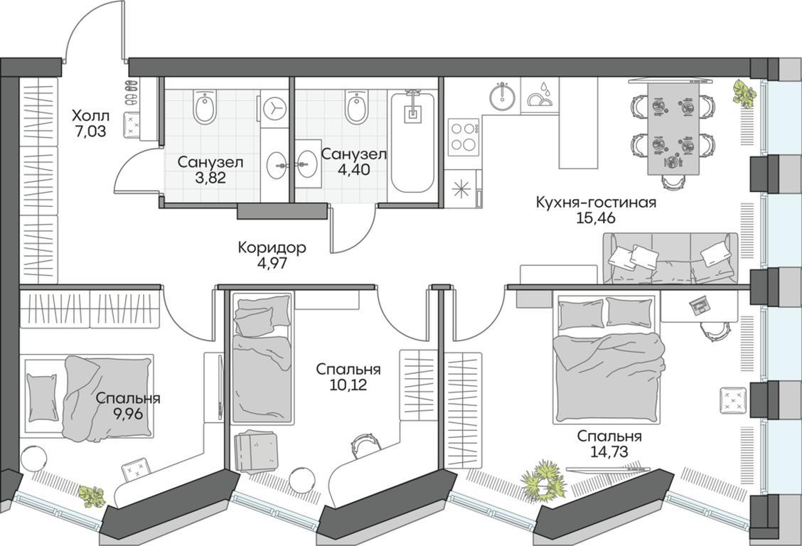 3-BD Apartment Sale, 69.74 sq. m. at Dom na naberezhnoy INSIDER (Insayder), Avtozavodskaya Street, Moscow, Russia #1 3-BD Apartment Sale, 69.74 sq. m. at Dom na naberezhnoy INSIDER (Insayder), Avtozavodskaya Street, Moscow, Russia #1
