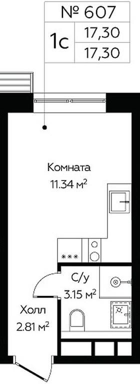 Продажа квартиры, 17,3 м² в ЖК «Мироздание (MirrorЗдание)», Октябрьская улица, 98, Москва, Россия #1