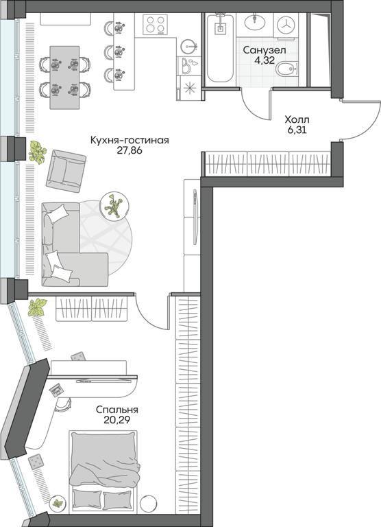 1-BD Apartment Sale, 58.79 sq. m. at Dom na naberezhnoy INSIDER (Insayder), Avtozavodskaya Street, Moscow, Russia #1 1-BD Apartment Sale, 58.79 sq. m. at Dom na naberezhnoy INSIDER (Insayder), Avtozavodskaya Street, Moscow, Russia #1