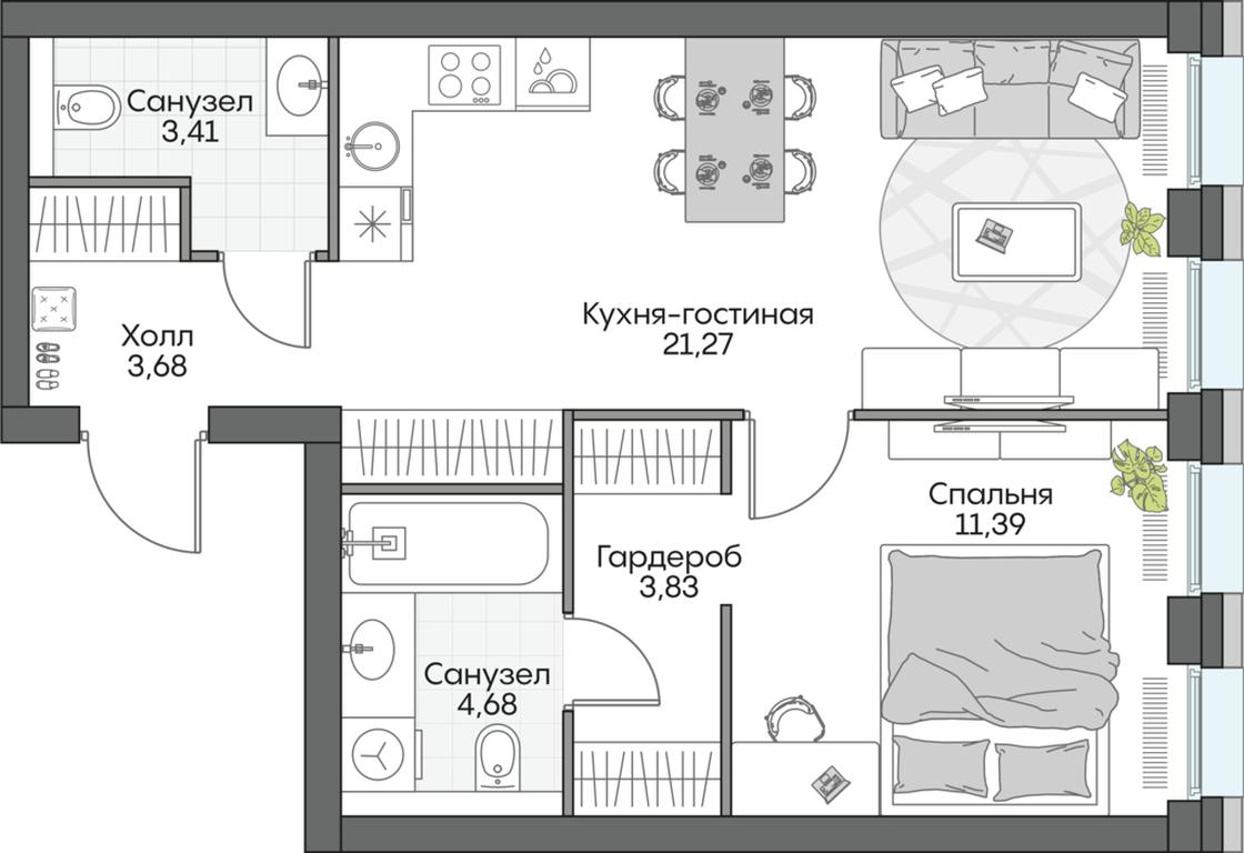 1-BD Apartment Sale, 48.41 sq. m. at Dom na naberezhnoy INSIDER (Insayder), Avtozavodskaya Street, Moscow, Russia #1 1-BD Apartment Sale, 48.41 sq. m. at Dom na naberezhnoy INSIDER (Insayder), Avtozavodskaya Street, Moscow, Russia #1