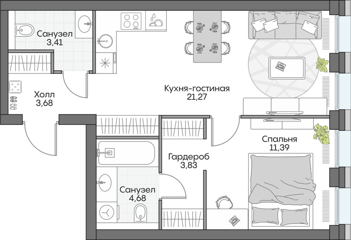 1-BD Apartment Sale, 48.41 sq. m. at Dom na naberezhnoy INSIDER (Insayder), Avtozavodskaya Street, Moscow, Russia #1 1-BD Apartment Sale, 48.41 sq. m. at Dom na naberezhnoy INSIDER (Insayder), Avtozavodskaya Street, Moscow, Russia #1