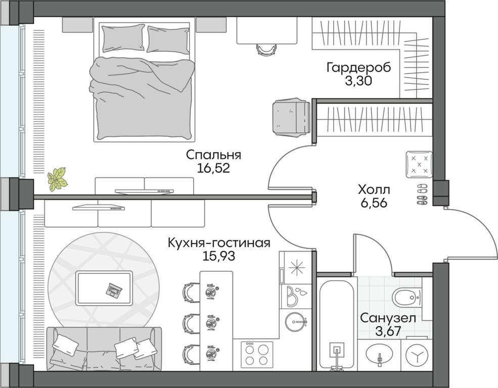 1-BD Apartment Sale, 46.12 sq. m. at Dom na naberezhnoy INSIDER (Insayder), Avtozavodskaya Street, Moscow, Russia #1 1-BD Apartment Sale, 46.12 sq. m. at Dom na naberezhnoy INSIDER (Insayder), Avtozavodskaya Street, Moscow, Russia #1