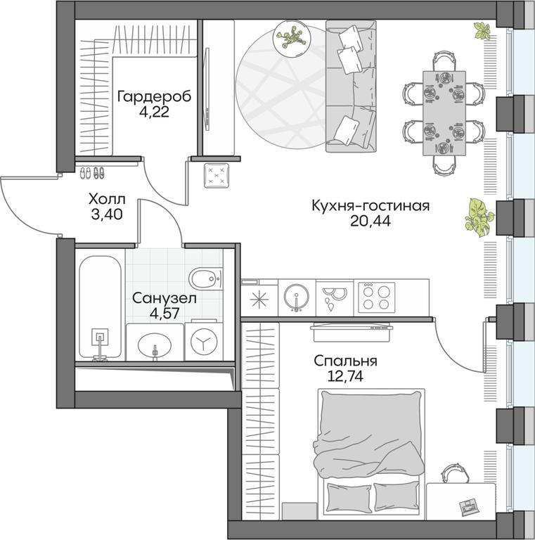 1-BD Apartment Sale, 45.56平方米 at Dom na naberezhnoy INSIDER (Insayder), Avtozavodskaya Street, Moscow, Russia #1 1-BD Apartment Sale, 45.56平方米 at Dom na naberezhnoy INSIDER (Insayder), Avtozavodskaya Street, Moscow, Russia #1