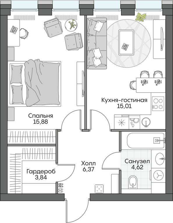 1-BD Apartment Sale, 46.16 sq. m. at Dom na naberezhnoy INSIDER (Insayder), Avtozavodskaya Street, Moscow, Russia #1 1-BD Apartment Sale, 46.16 sq. m. at Dom na naberezhnoy INSIDER (Insayder), Avtozavodskaya Street, Moscow, Russia #1