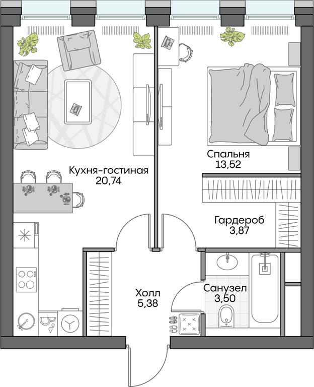 1-BD Apartment Sale, 46.55 sq. m. at Dom na naberezhnoy INSIDER (Insayder), Avtozavodskaya Street, Moscow, Russia #1 1-BD Apartment Sale, 46.55 sq. m. at Dom na naberezhnoy INSIDER (Insayder), Avtozavodskaya Street, Moscow, Russia #1