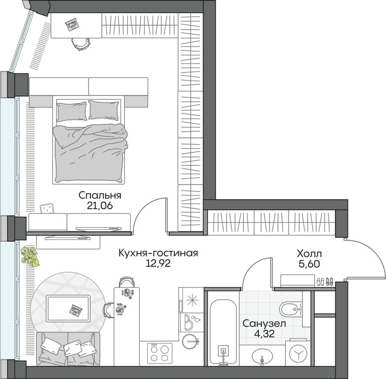 1-BD Apartment Sale, 44.12 sq. m. at Dom na naberezhnoy INSIDER (Insayder), Avtozavodskaya Street, Moscow, Russia #1 1-BD Apartment Sale, 44.12 sq. m. at Dom na naberezhnoy INSIDER (Insayder), Avtozavodskaya Street, Moscow, Russia #1
