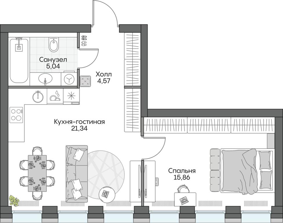 1-BD Apartment Sale, 46.85 sq. m. at Dom na naberezhnoy INSIDER (Insayder), Avtozavodskaya Street, Moscow, Russia #1 1-BD Apartment Sale, 46.85 sq. m. at Dom na naberezhnoy INSIDER (Insayder), Avtozavodskaya Street, Moscow, Russia #1