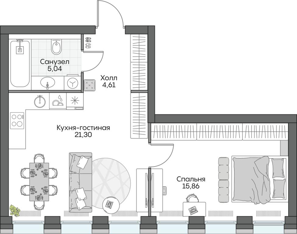 1-BD Apartment Sale, 46.85 sq. m. at Dom na naberezhnoy INSIDER (Insayder), Avtozavodskaya Street, Moscow, Russia #1 1-BD Apartment Sale, 46.85 sq. m. at Dom na naberezhnoy INSIDER (Insayder), Avtozavodskaya Street, Moscow, Russia #1