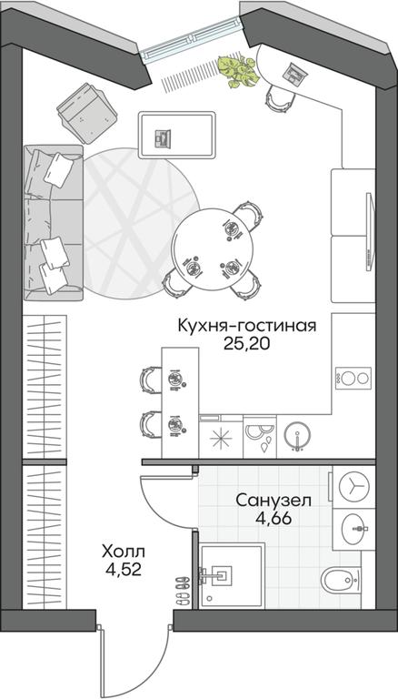 Apartment Sale, 33.9 sq. m. at Dom na naberezhnoy INSIDER (Insayder), Avtozavodskaya Street, Moscow, Russia #1