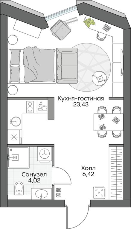 Apartment Sale, 34.05 sq. m. at Dom na naberezhnoy INSIDER (Insayder), Avtozavodskaya Street, Moscow, Russia #1