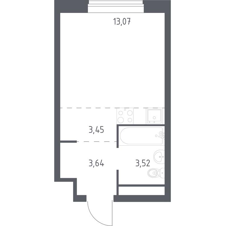 Apartment Sale, 23.4 sq. m. at Novograd Pavlino, Kosinskoye shosse, 2, Novoye Pavlino Microdistrict, Balashikha, Moscow Region, Russia #1