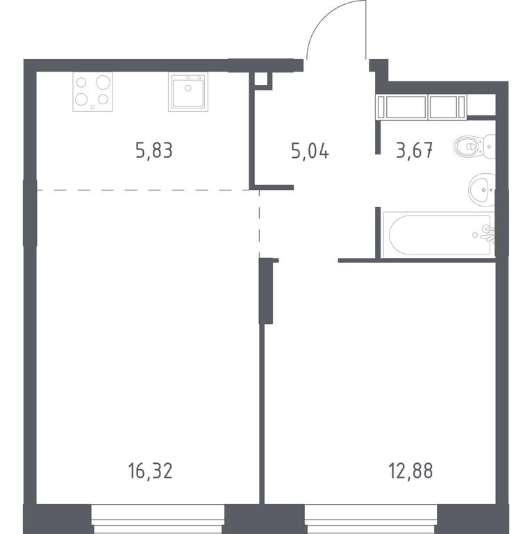 Apartment Sale, 44.1平方米 at Novograd Pavlino, Kosinskoye shosse, 2, Novoye Pavlino Microdistrict, Balashikha, Moscow Region, Russia #1