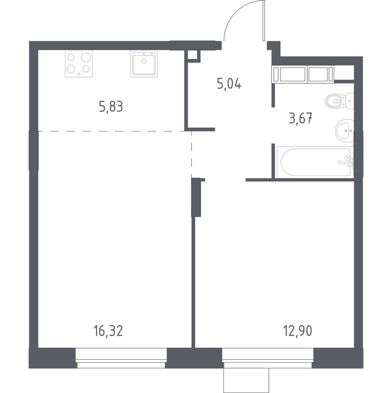 Apartment Sale, 42.7 sq. m. at Novograd Pavlino, Kosinskoye shosse, 2, Novoye Pavlino Microdistrict, Balashikha, Moscow Region, Russia #1