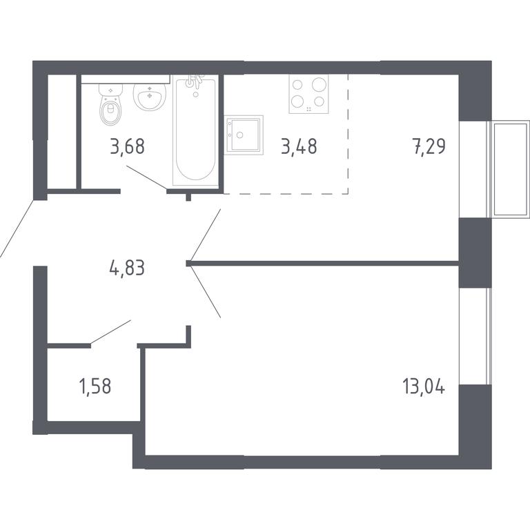Apartment Sale, 33.9 sq. m. at Novograd Pavlino, Kosinskoye shosse, 2, Novoye Pavlino Microdistrict, Balashikha, Moscow Region, Russia #1