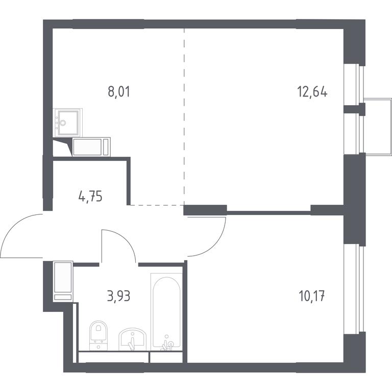Apartment Sale, 39.5平方米 at Bolshoe Putilkovo, Prostornaya ulitsa, 1, Putilkovo Village, Krasnogorsk City District, Moscow Region, Russia #1