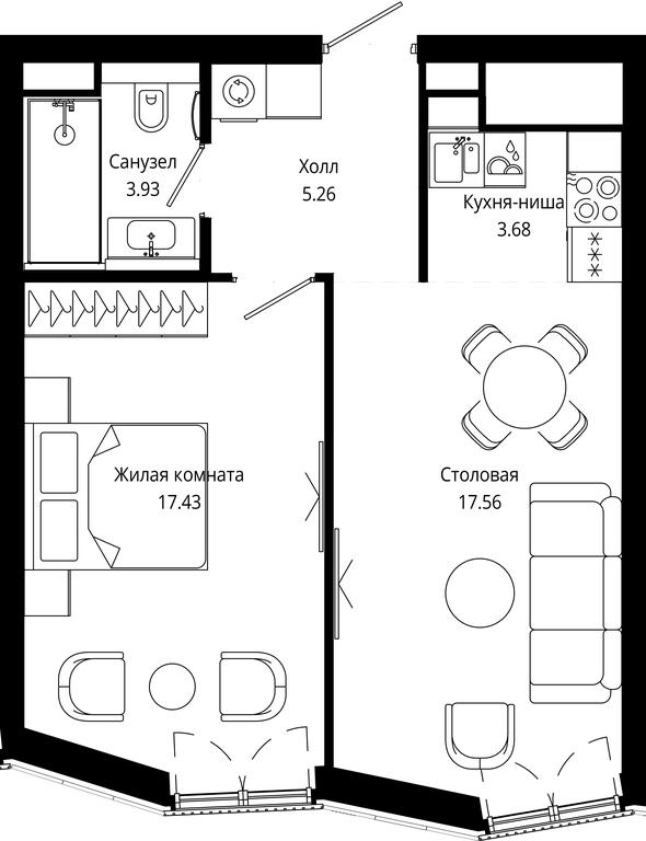 1-BD Apartment Sale, 47.85平方米 at Mod, 4th Maryinoy Roschi Street, 12с9, Moscow, Russia #2 1-BD Apartment Sale, 47.85平方米 at Mod, 4th Maryinoy Roschi Street, 12с9, Moscow, Russia #2