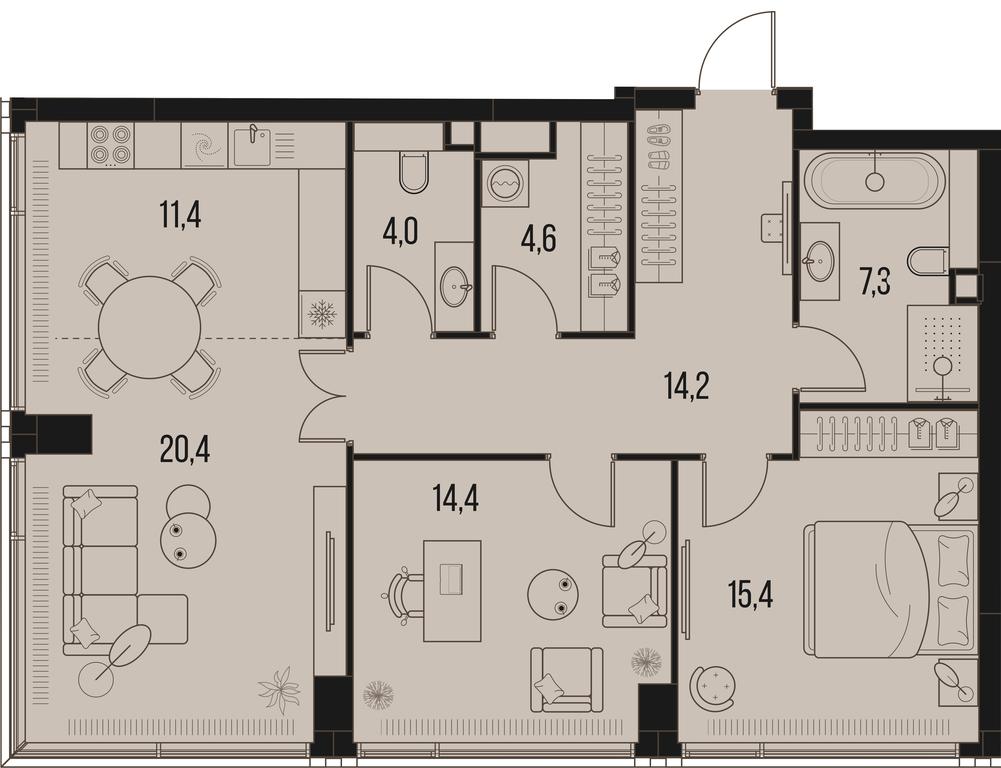 2-BD Apartment Sale, 91.7平方米 at High Life, Letnikovskaya Street, 11/10с1, Moscow, Russia #1 2-BD Apartment Sale, 91.7平方米 at High Life, Letnikovskaya Street, 11/10с1, Moscow, Russia #1