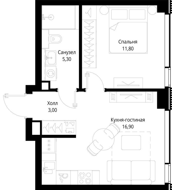 1-BD Apartment Sale, 37 sq. m. at Multikvartal CITYZEN, Vishnyovaya Street, Moscow, Russia #1 1-BD Apartment Sale, 37 sq. m. at Multikvartal CITYZEN, Vishnyovaya Street, Moscow, Russia #1