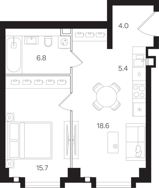 1-BD Apartment Sale, 50.5平方米 at Mangazeya na Tulskoy, Bolshaya Tulskaya Street, Moscow, Russia #1 1-BD Apartment Sale, 50.5平方米 at Mangazeya na Tulskoy, Bolshaya Tulskaya Street, Moscow, Russia #1