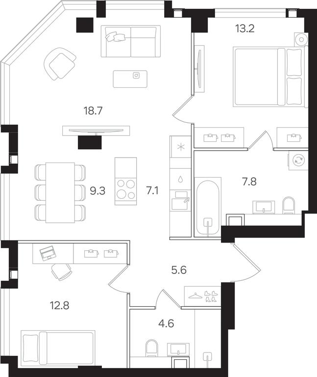2-BD Apartment Sale, 79.1 sq. m. at Mangazeya na Tulskoy, Bolshaya Tulskaya Street, Moscow, Russia #1 2-BD Apartment Sale, 79.1 sq. m. at Mangazeya na Tulskoy, Bolshaya Tulskaya Street, Moscow, Russia #1