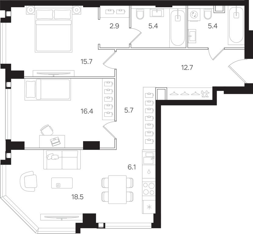 2-BD Apartment Sale, 88.8 sq. m. at Mangazeya na Tulskoy, Bolshaya Tulskaya Street, Moscow, Russia #2 2-BD Apartment Sale, 88.8 sq. m. at Mangazeya na Tulskoy, Bolshaya Tulskaya Street, Moscow, Russia #2