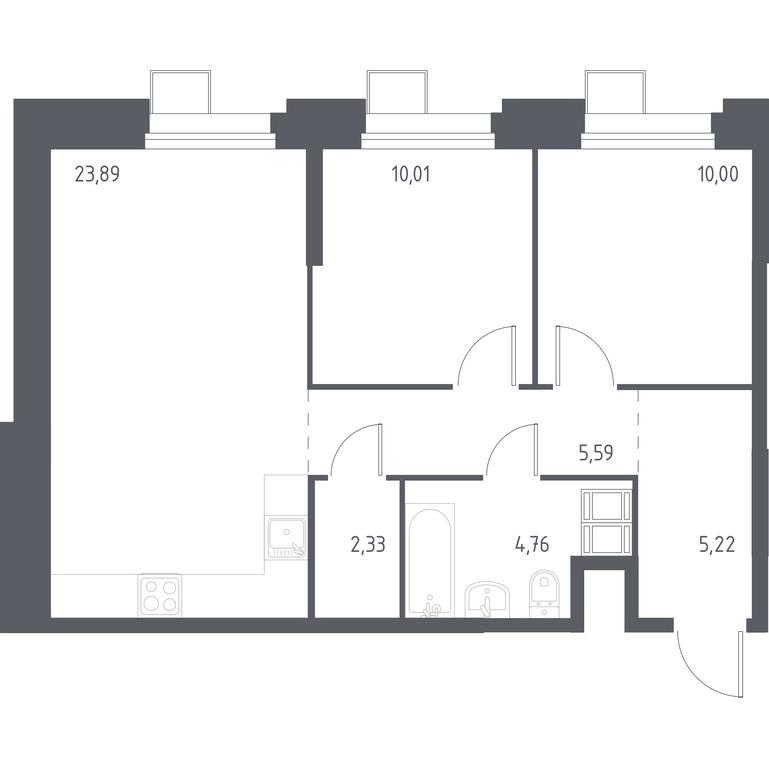 1-BD Apartment Sale, 61.86 sq. m. at Troparevo Park, Kiyevskoye shosse, 21-y kilometr, 3с4, Mosrentgen Settlement, Moscow, Russia #1 1-BD Apartment Sale, 61.86 sq. m. at Troparevo Park, Kiyevskoye shosse, 21-y kilometr, 3с4, Mosrentgen Settlement, Moscow, Russia #1