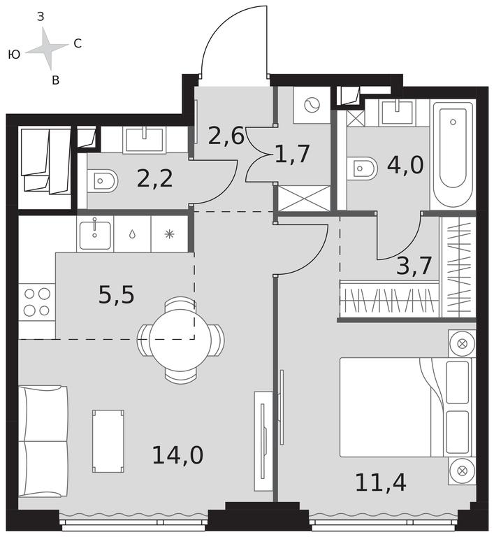 2-BD Apartment Sale, 45.1 sq. m. at Sydney City, Shenogina Street, 2, Moscow, Russia #1 2-BD Apartment Sale, 45.1 sq. m. at Sydney City, Shenogina Street, 2, Moscow, Russia #1