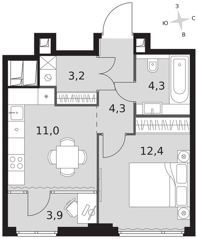 1-BD Apartment Sale, 39.1 sq. m. at Sydney City, Shenogina Street, 2, Moscow, Russia #1 1-BD Apartment Sale, 39.1 sq. m. at Sydney City, Shenogina Street, 2, Moscow, Russia #1