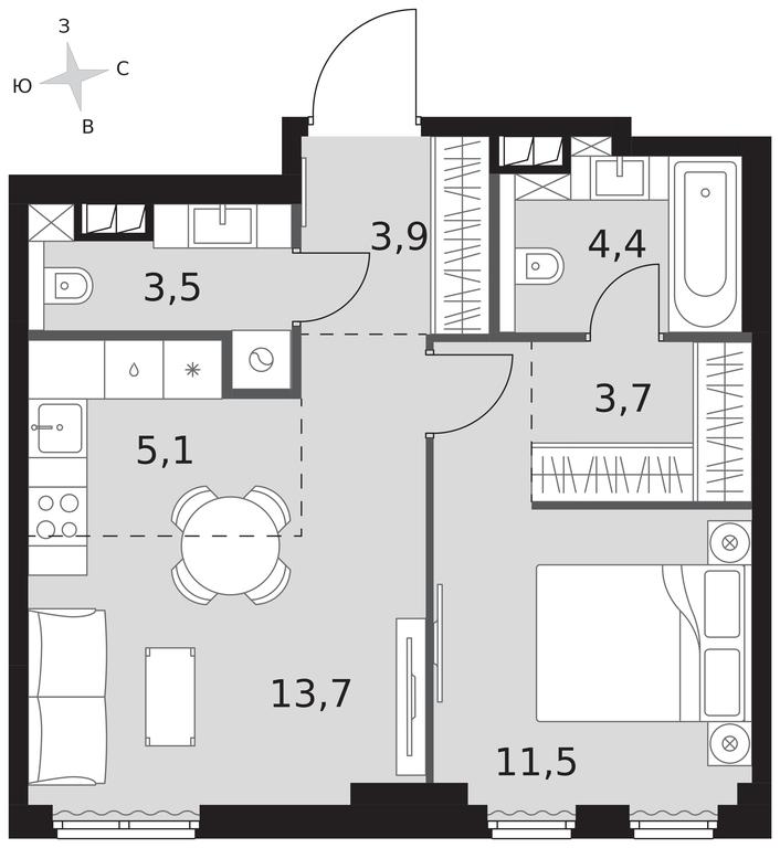 2-BD Apartment Sale, 45.8 sq. m. at Sydney City, Shenogina Street, 2, Moscow, Russia #1 2-BD Apartment Sale, 45.8 sq. m. at Sydney City, Shenogina Street, 2, Moscow, Russia #1