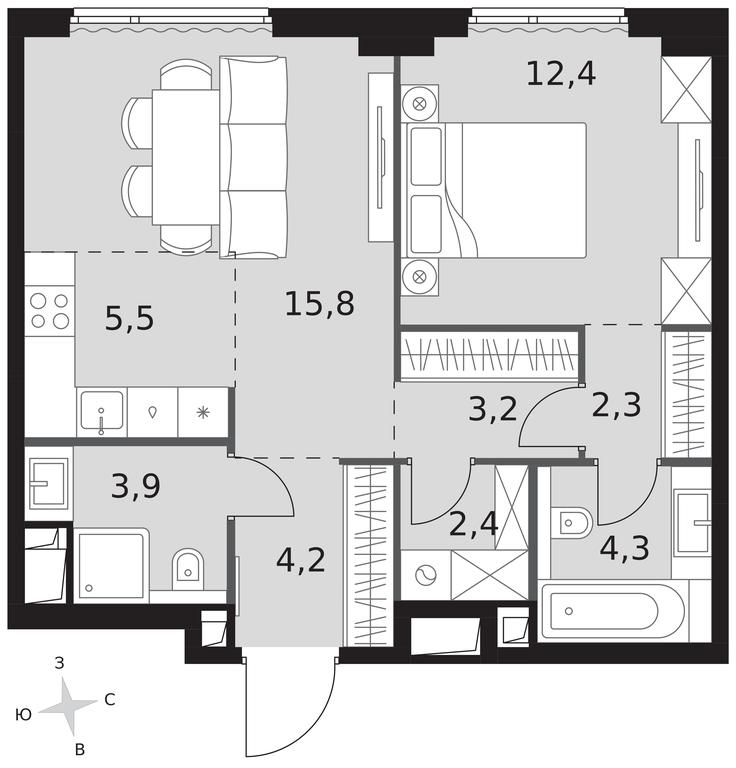 2-BD Apartment Sale, 54平方米 at Sydney City, Shenogina Street, 2, Moscow, Russia #1 2-BD Apartment Sale, 54平方米 at Sydney City, Shenogina Street, 2, Moscow, Russia #1