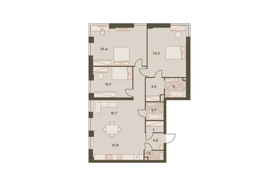 3-BD Apartment Sale, 123.9 sq. m. at Eniteo, Dmitriya Ulyanova Street, 45, Moscow, Russia #1 3-BD Apartment Sale, 123.9 sq. m. at Eniteo, Dmitriya Ulyanova Street, 45, Moscow, Russia #1