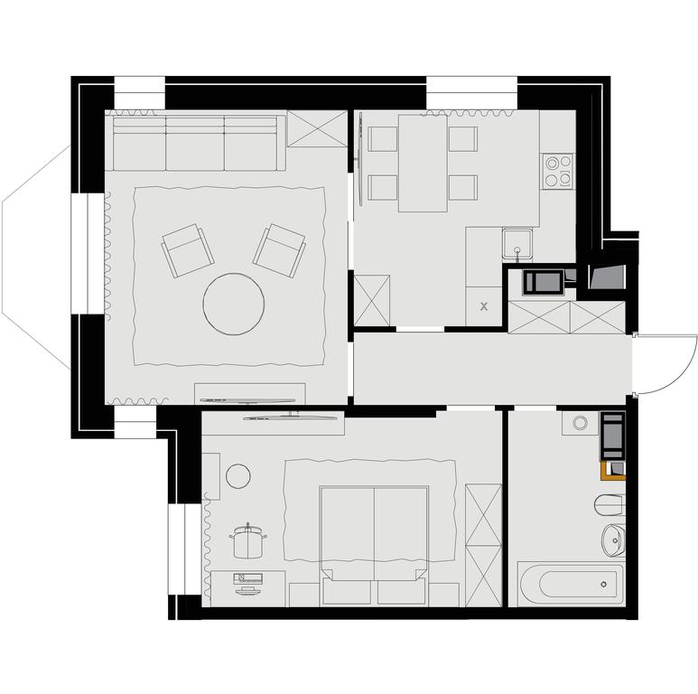 2-BD Apartment Sale, 59.6 sq. m. at Teatralnyi Kvartal, Rotmistrova Street, 2, Moscow, Russia #1 2-BD Apartment Sale, 59.6 sq. m. at Teatralnyi Kvartal, Rotmistrova Street, 2, Moscow, Russia #1