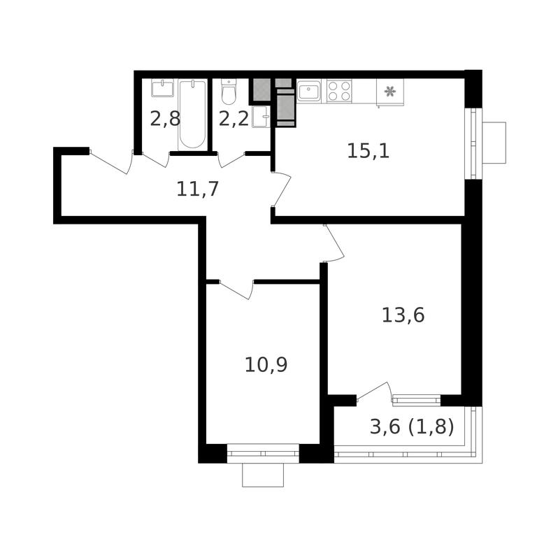 2-BD Apartment Sale, 59.5 sq. m. at Oktiabrskoe Pole, Berzarina Street, 32к1, Moscow, Russia #1 2-BD Apartment Sale, 59.5 sq. m. at Oktiabrskoe Pole, Berzarina Street, 32к1, Moscow, Russia #1