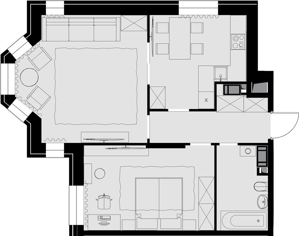 2-BD Apartment Sale, 62 sq. m. at Teatralnyi Kvartal, Rotmistrova Street, 2, Moscow, Russia #1