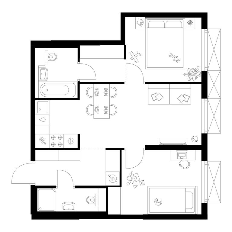 2-BD Apartment Sale, 51.9平方米 at Plehanova 11, Plekhanova Street, 13с6, Moscow, Russia #1 2-BD Apartment Sale, 51.9平方米 at Plehanova 11, Plekhanova Street, 13с6, Moscow, Russia #1