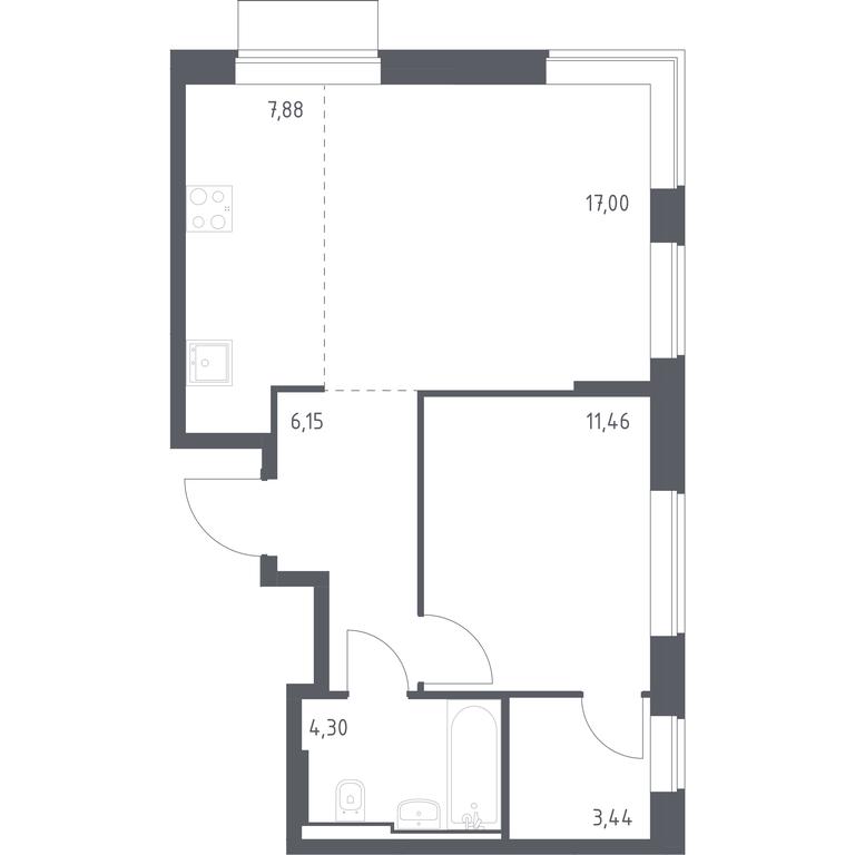 Apartment Sale, 50.23 sq. m. at Kvartal Domashnij, Donetskaya Street, 30с11, Moscow, Russia #1 Apartment Sale, 50.23 sq. m. at Kvartal Domashnij, Donetskaya Street, 30с11, Moscow, Russia #1