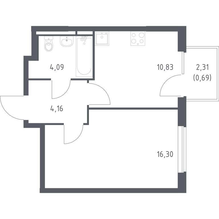 Apartment Sale, 36.07 sq. m. at Mytishchi Park, Silikatnaya ulitsa, 41к3, Mytischi, Moscow Region, Russia #1