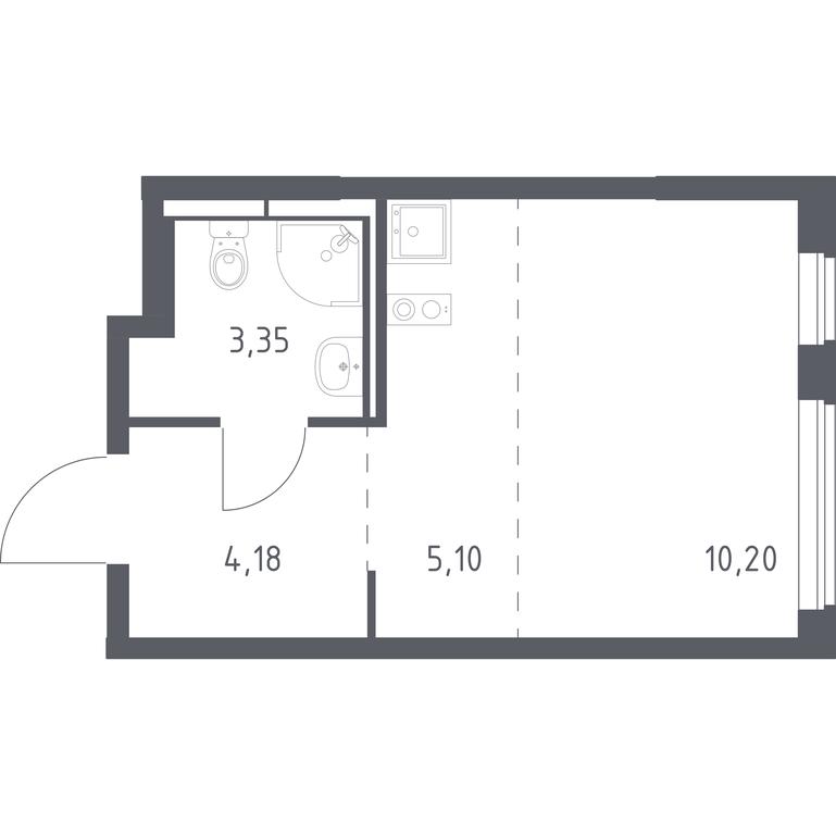 Apartment Sale, 22.83平方米 at Mytishchi Park, Silikatnaya ulitsa, 41к3, Mytischi, Moscow Region, Russia #1