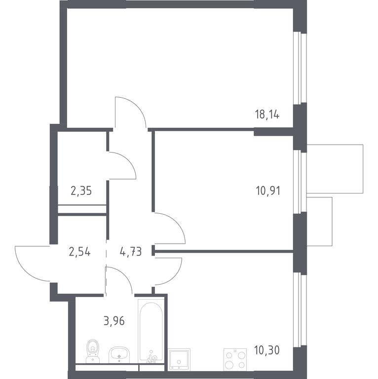 1-BD Apartment Sale, 52.93平方米 at Mytishchi Park, Silikatnaya ulitsa, 41к3, Mytischi, Moscow Region, Russia #1 1-BD Apartment Sale, 52.93平方米 at Mytishchi Park, Silikatnaya ulitsa, 41к3, Mytischi, Moscow Region, Russia #1