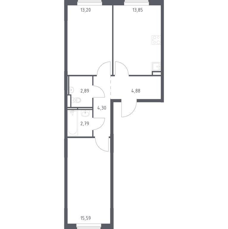 1-BD Apartment Sale, 57.5 sq. m. at Mytishchi Park, Silikatnaya ulitsa, 41к3, Mytischi, Moscow Region, Russia #1 1-BD Apartment Sale, 57.5 sq. m. at Mytishchi Park, Silikatnaya ulitsa, 41к3, Mytischi, Moscow Region, Russia #1
