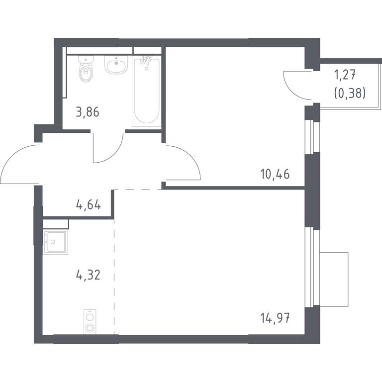 Apartment Sale, 38.63平方米 at Mytishchi Park, Silikatnaya ulitsa, 41к3, Mytischi, Moscow Region, Russia #1 Apartment Sale, 38.63平方米 at Mytishchi Park, Silikatnaya ulitsa, 41к3, Mytischi, Moscow Region, Russia #1