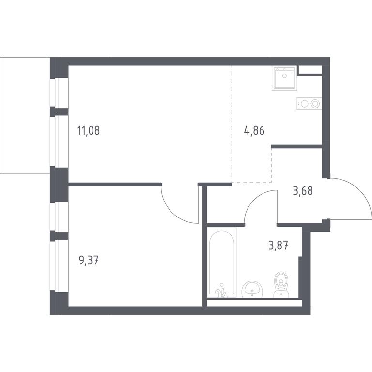 Продажа квартиры, 32,86 м² в ЖК «Квартал Авиаторов», улица Колдунова, микрорайон Авиаторов, Балашиха, Московская область, Россия #1