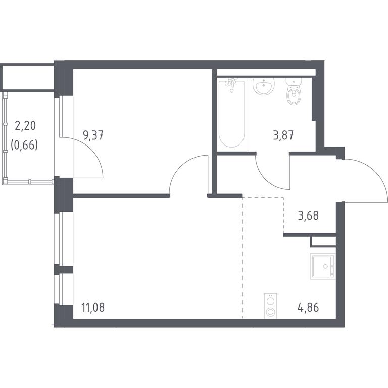 Apartment Sale, 33.52平方米 at Kvartal Aviatorov, ulitsa Koldunova, Aviatorov Microdistrict, Balashikha, Moscow Region, Russia #1 Apartment Sale, 33.52平方米 at Kvartal Aviatorov, ulitsa Koldunova, Aviatorov Microdistrict, Balashikha, Moscow Region, Russia #1