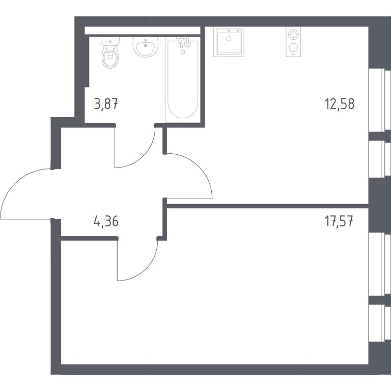 Продажа квартиры, 38,38 м² в ЖК «Квартал Авиаторов», улица Колдунова, микрорайон Авиаторов, Балашиха, Московская область, Россия #1