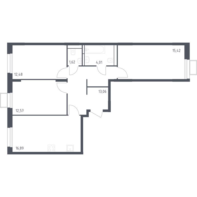 2-BD Apartment Sale, 76.15 sq. m. at Kvartal Strogino, zhiloy kompleks Kvartal Strogino, Krasnogorsk, Moscow Region, Russia #1 2-BD Apartment Sale, 76.15 sq. m. at Kvartal Strogino, zhiloy kompleks Kvartal Strogino, Krasnogorsk, Moscow Region, Russia #1