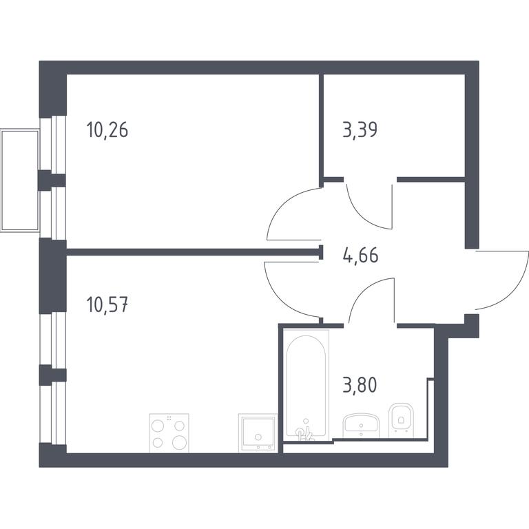 Apartment Sale, 32.84平方米 at Kvartal Strogino, zhiloy kompleks Kvartal Strogino, Krasnogorsk, Moscow Region, Russia #1 Apartment Sale, 32.84平方米 at Kvartal Strogino, zhiloy kompleks Kvartal Strogino, Krasnogorsk, Moscow Region, Russia #1